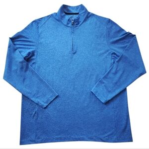 Johnston & Murphy XC4 Golf Pullover Men's L Blue 1/4 Zip Performance Shirt